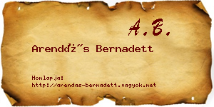 Arendás Bernadett névjegykártya