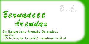bernadett arendas business card